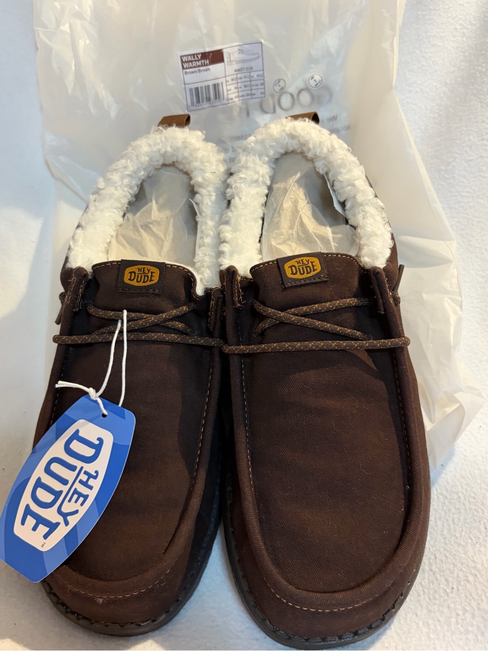 Hey Dude Brown Slip-On Canvas with Sherpa Lining